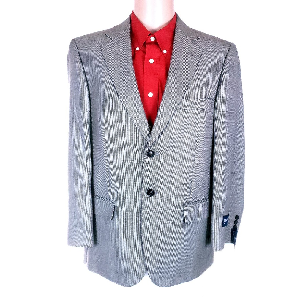 Stafford Men Sport Coat 2 Buttons Blazer Neat Polyester Size 40S - NWT